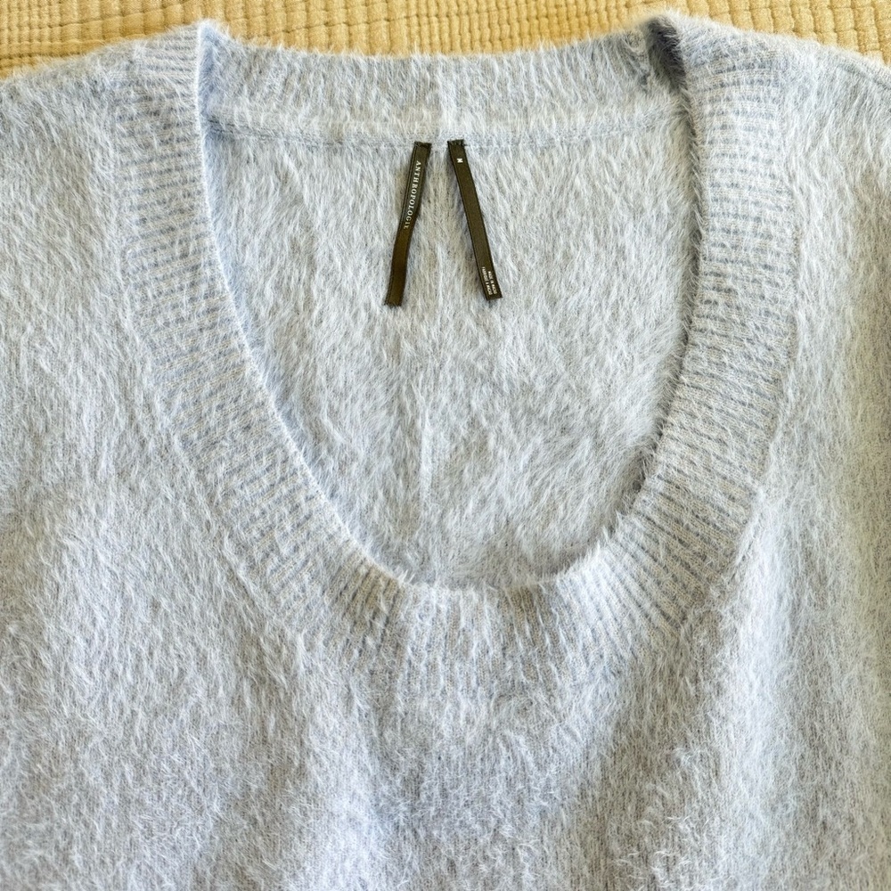Anthropologie Sky Blue Midi Dress with Fringe - Picture 8 of 10